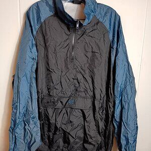 VTG USA Olympics Windbreaker Pullover Jacket Slate Blue Black Mens XL Nylon